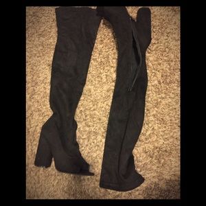 Thigh High Faux Suede Boots